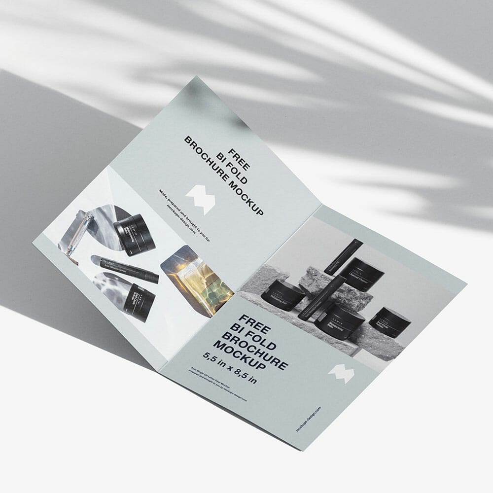 Free 5.5×8.5 Inches Folded Flyer Mockup PSD