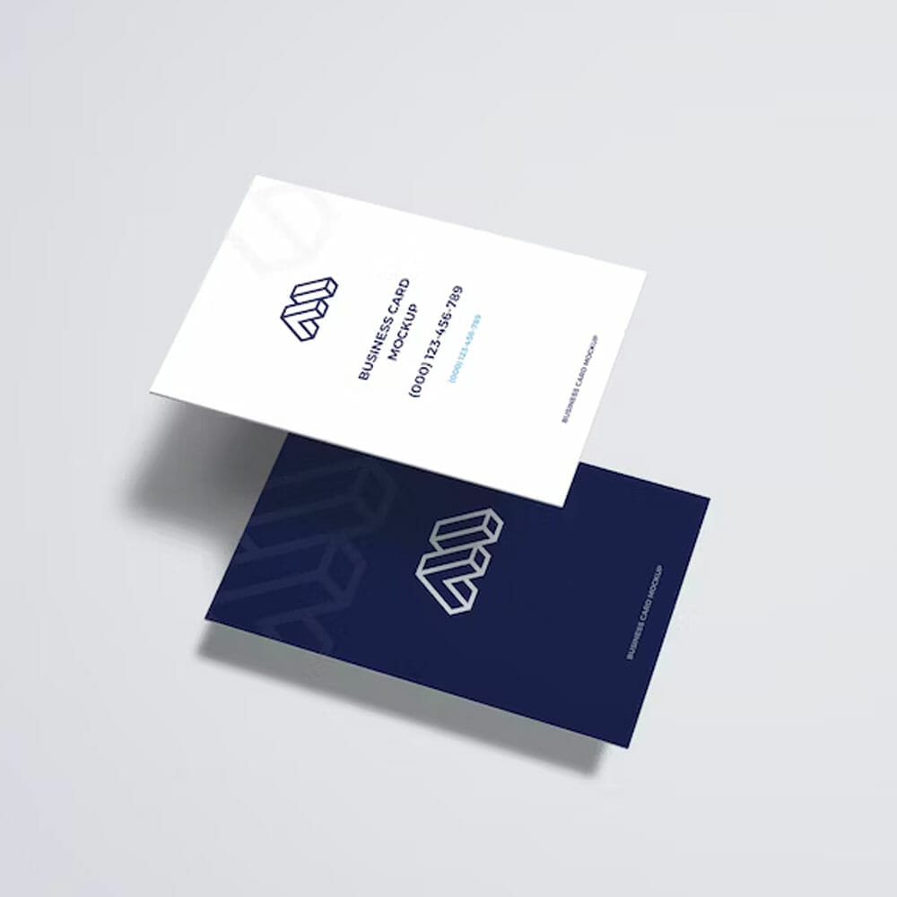 Free Lifted Business Cards Mockup PSD