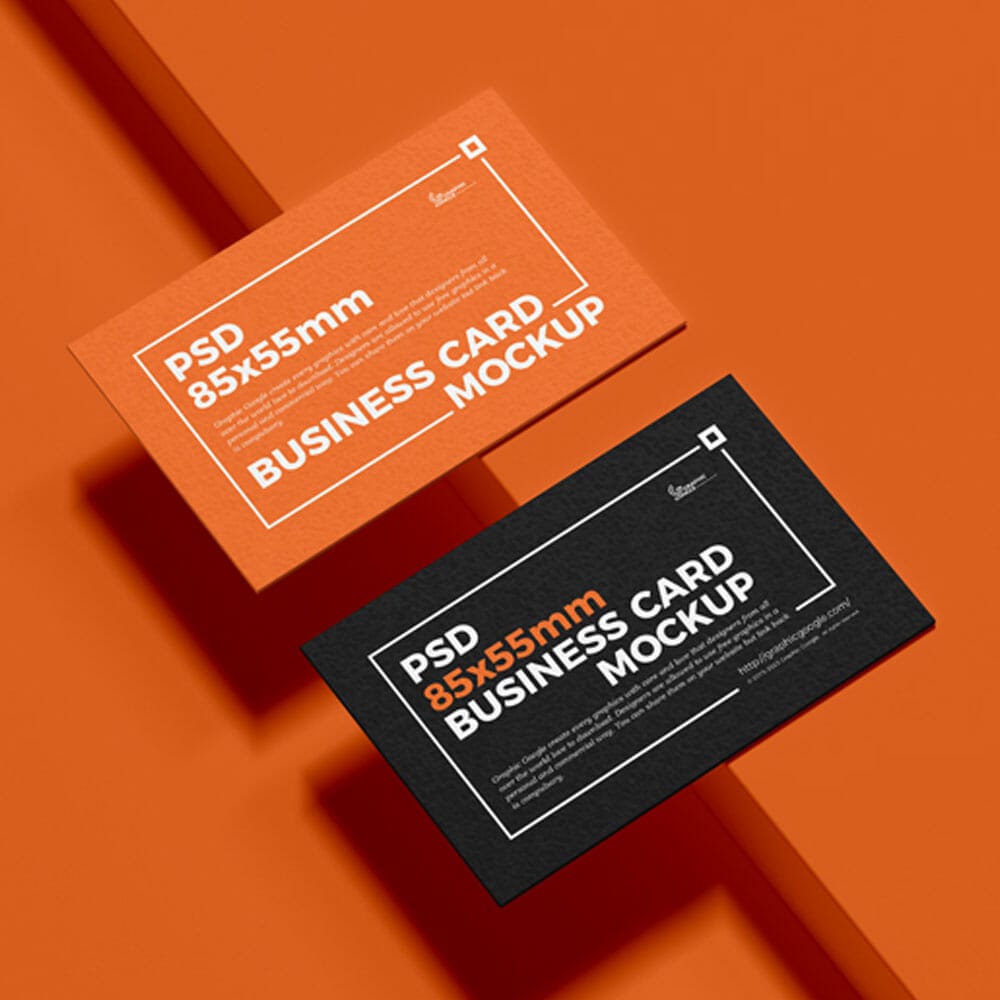 Free PSD 85×55 mm Business Card Mockup