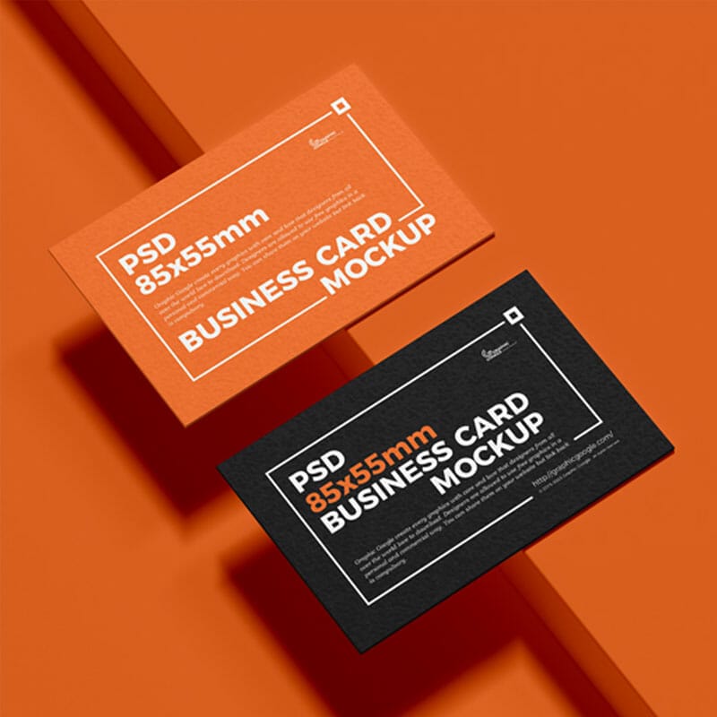 Free PSD 85×55 mm Business Card Mockup