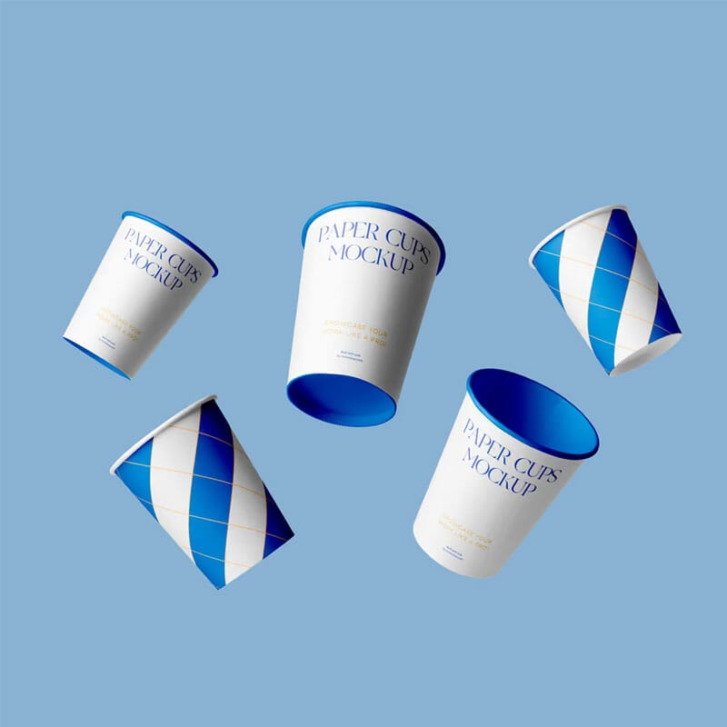 Free Paper Coffee Cups Mockup PSD