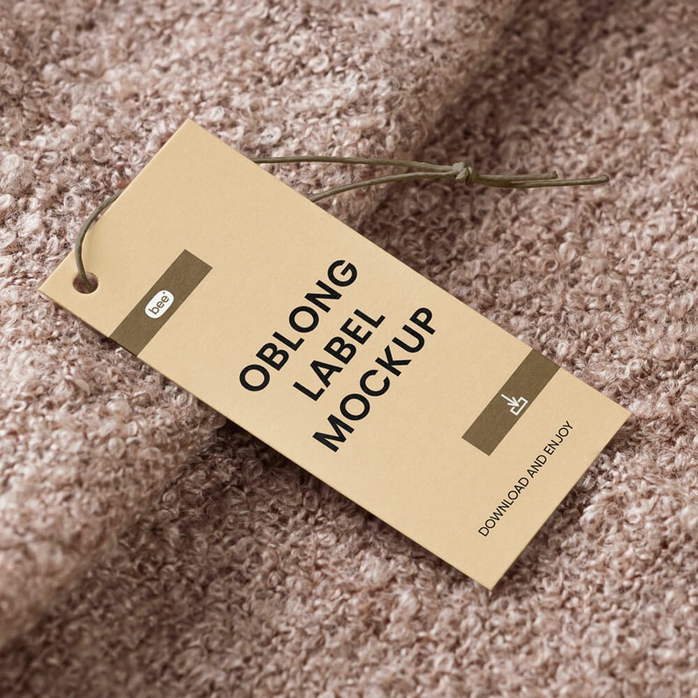 Free Paper Label On Blanket Mockup PSD