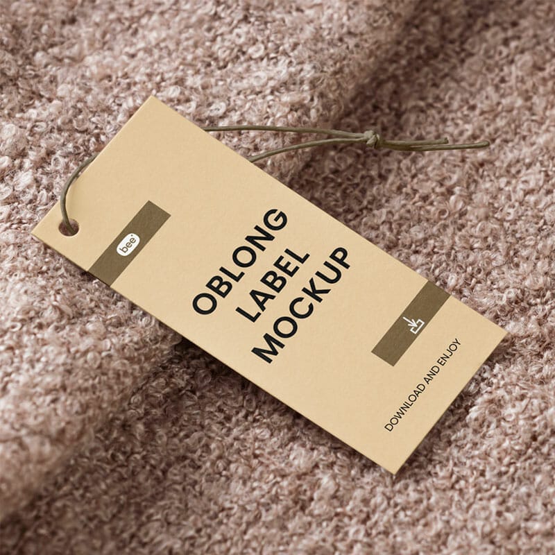 Free Paper Label On Blanket Mockup PSD