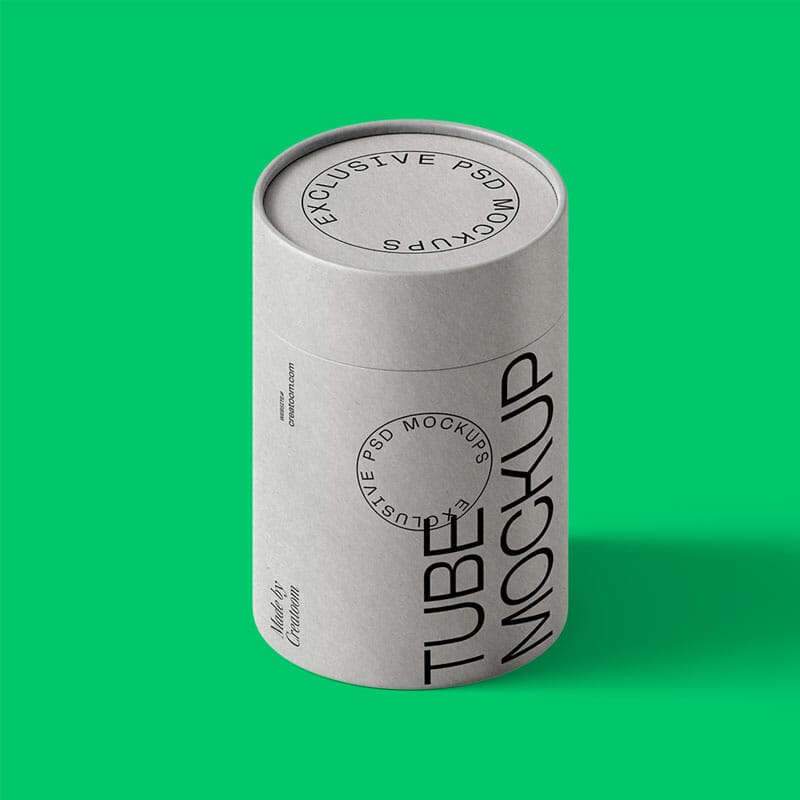 Free Paper Tube Mockup Isometric PSD