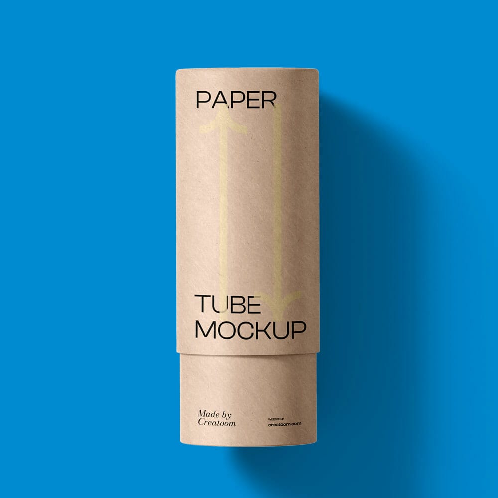Free Paper Tube Top View Mockup PSD