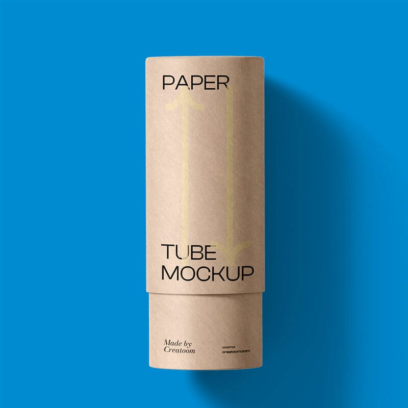 Free Paper Tube Top View Mockup PSD