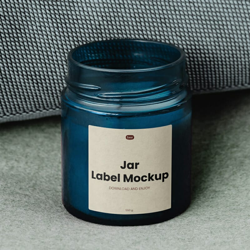 Free Perspective Jar Label Mockup PSD