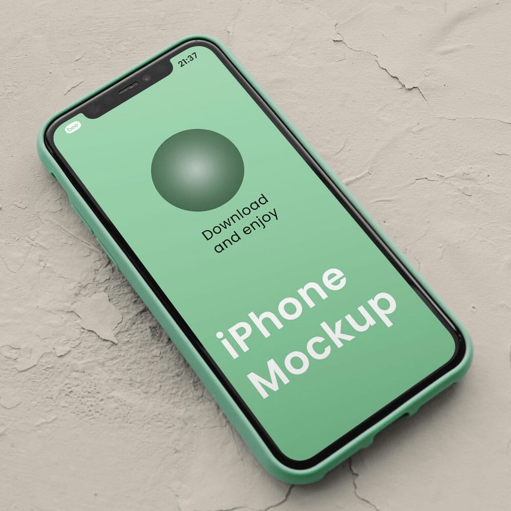 Free Perspective iPhone Mockup PSD