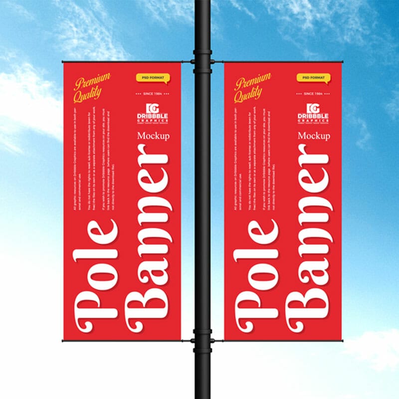 Free Pole Banner Mockup PSD