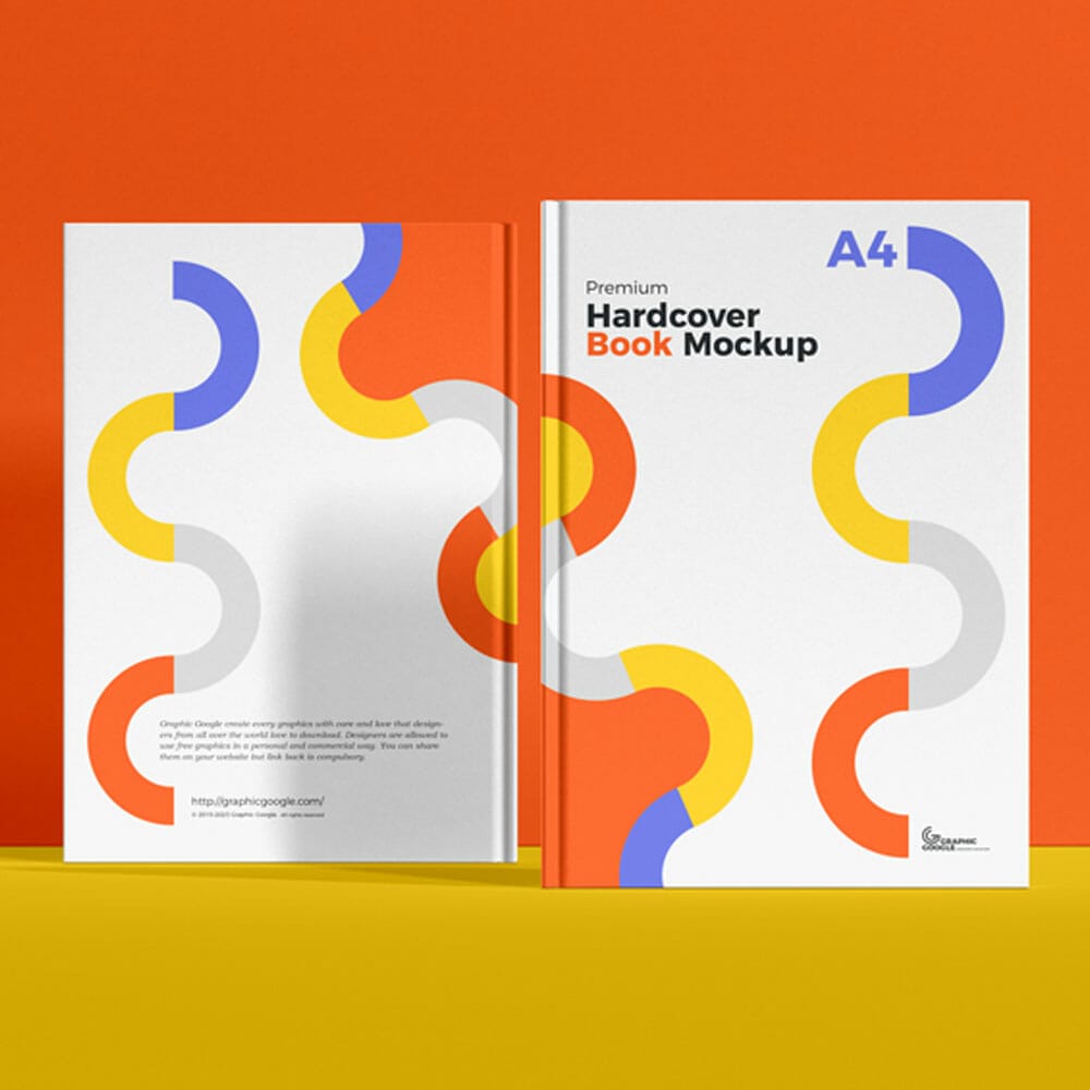 Free Premium A4 Hardcover Book Mockup PSD