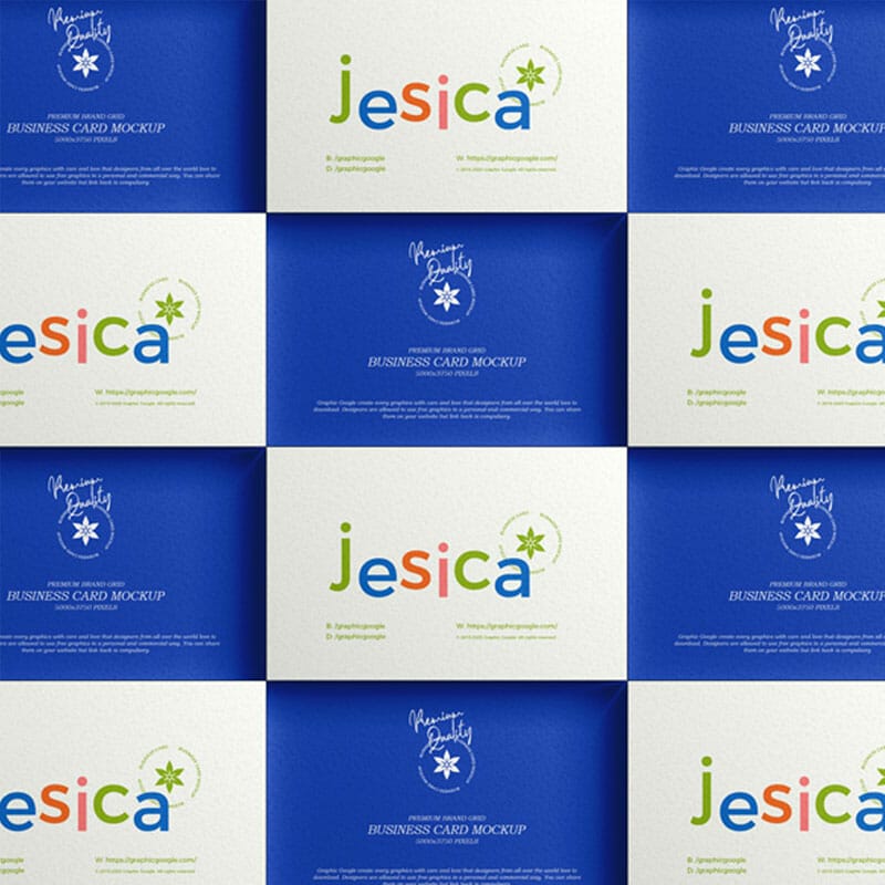 Free Premium Brand Grid Business Card Mockup PSD