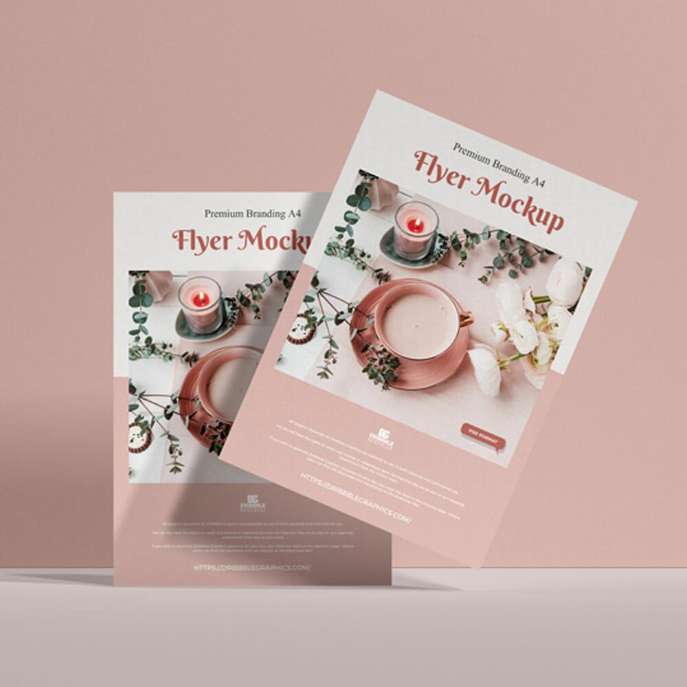Free Premium Branding A4 Flyer Mockup PSD