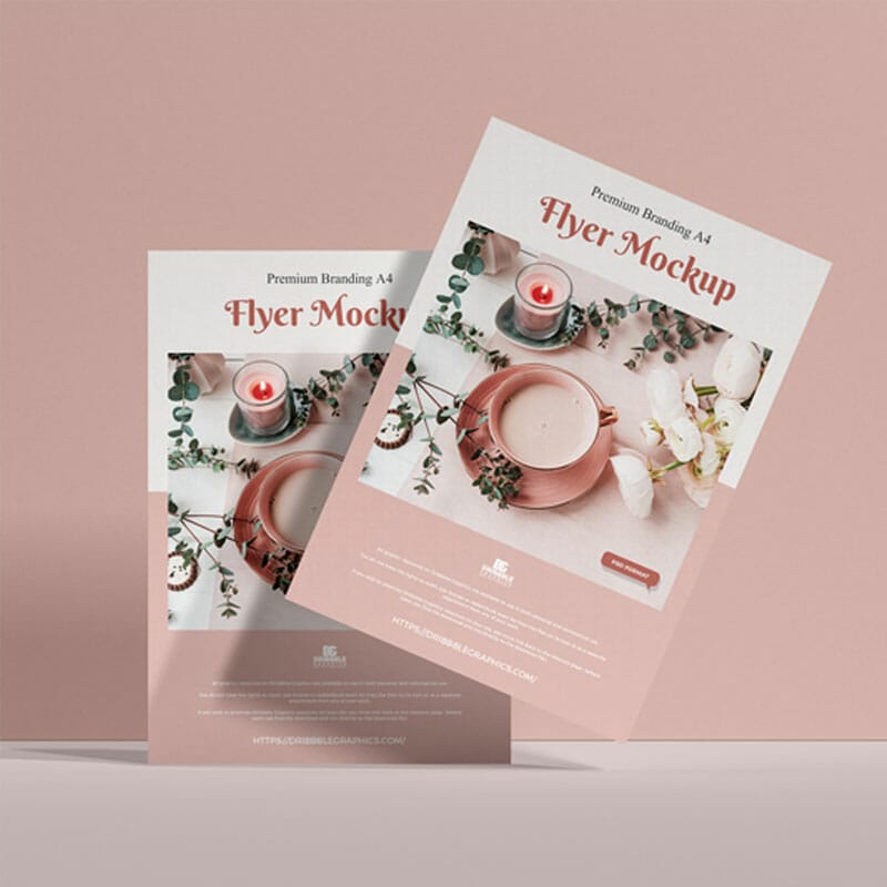 Free Premium Branding A4 Flyer Mockup PSD