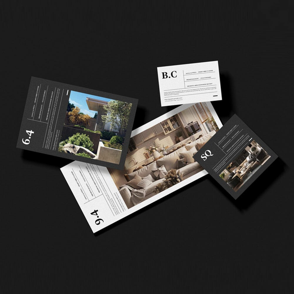 Free Premium Cards Stationery Mockup PSD