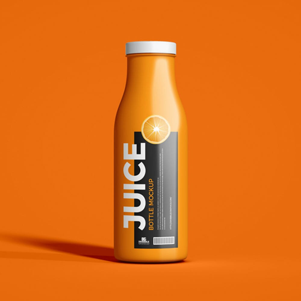 Free Premium Juice Bottle Mockup PSD