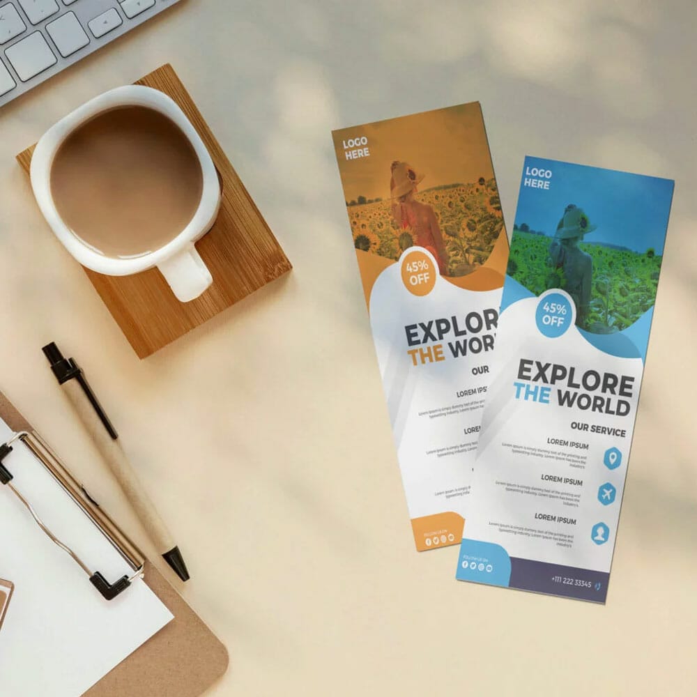 Free Rack Card Set Mockup PSD Template