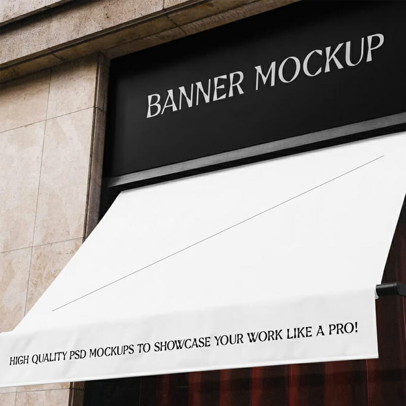 Free Restaurant Banner & Sun Visor Mockup PSD