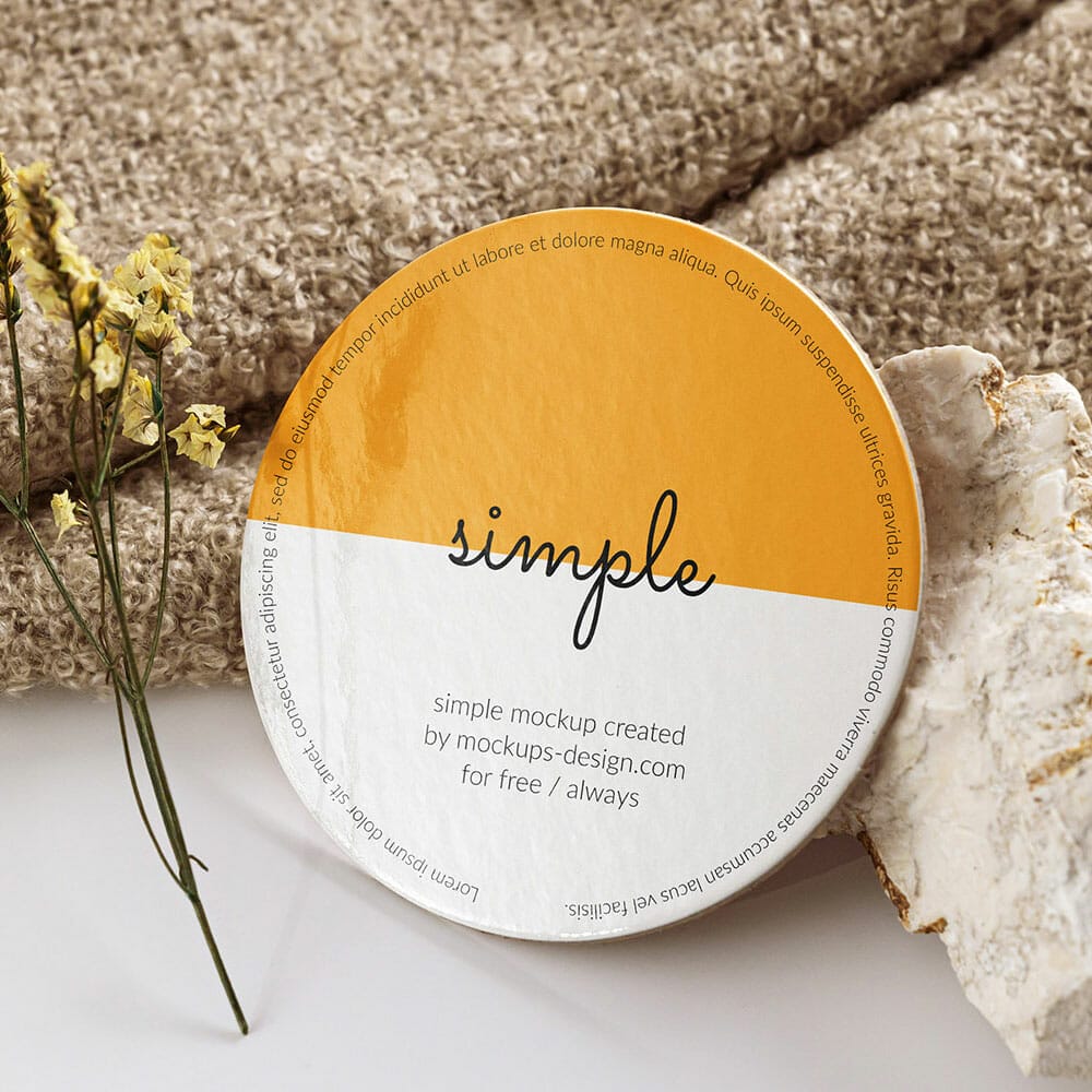 Free Round Coaster Mockup PSD
