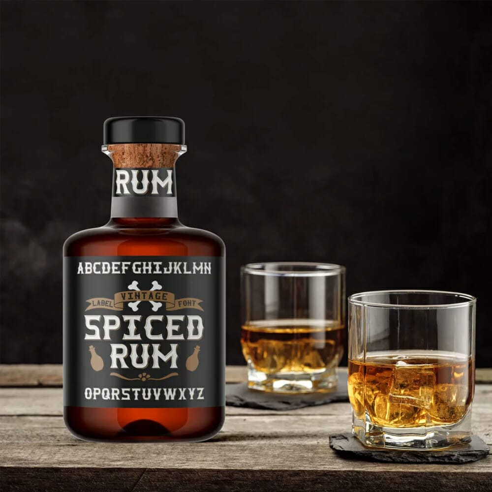 Free Rum Bottle Mockup PSD Template