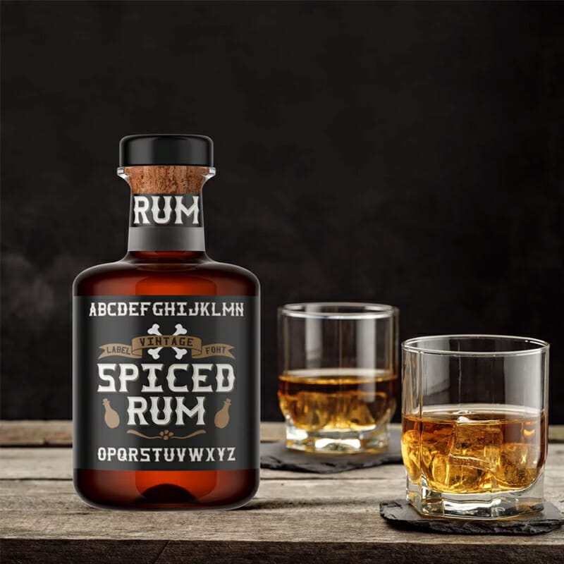 Free Rum Bottle Mockup PSD Template