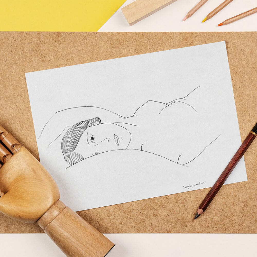 Free Sketch On Paper Mockup PSD