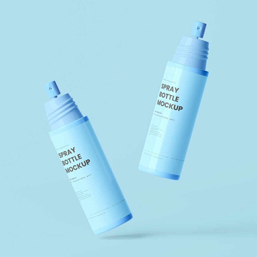 Free Small Spray Bottle Mockups PSD
