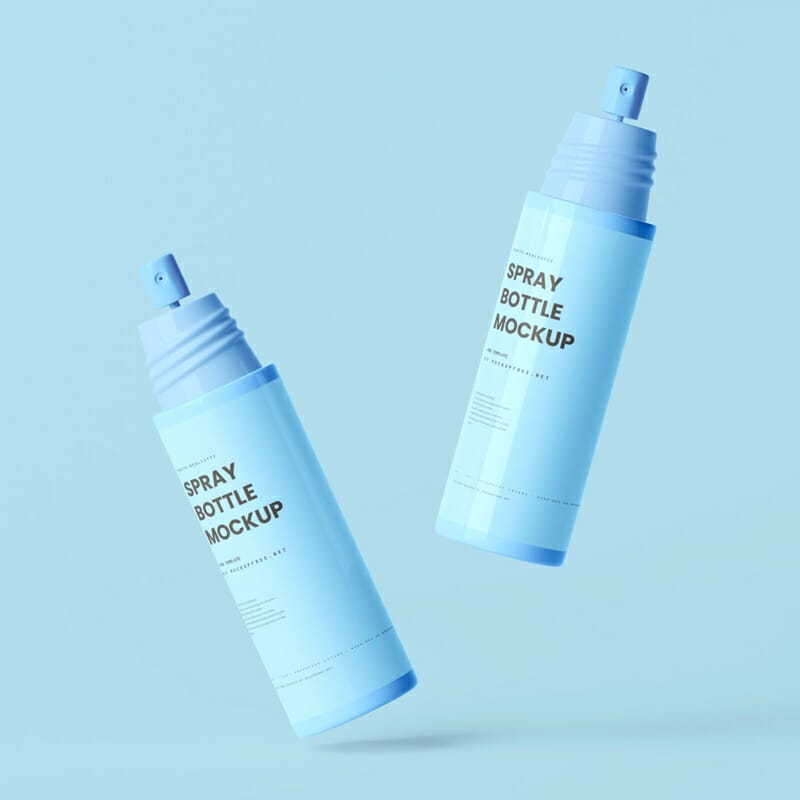 Free Small Spray Bottle Mockups PSD