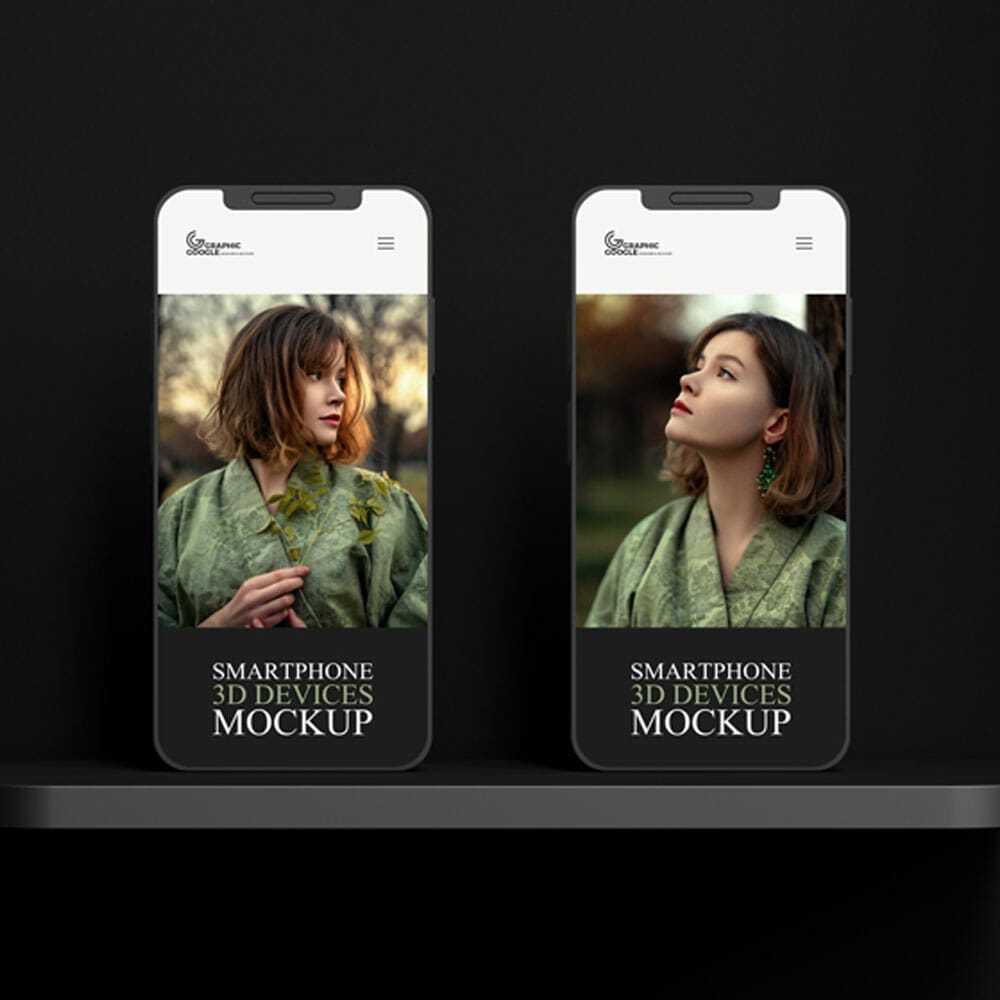 Free Smartphone 3D Devices Mockup PSD