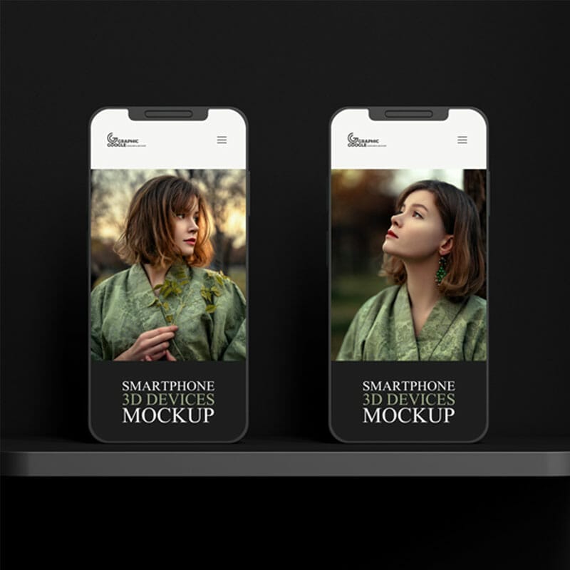 Free Smartphone 3D Devices Mockup PSD