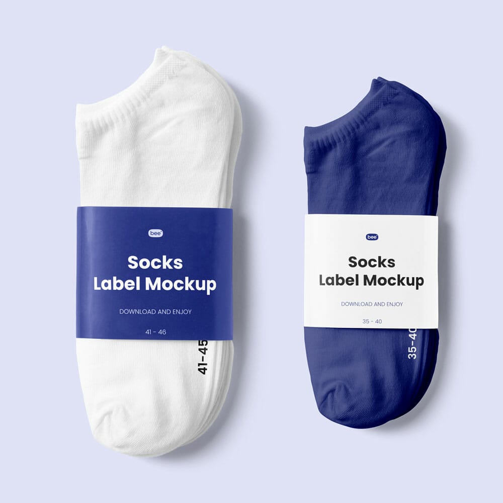 Free Socks With Label Mockup PSD