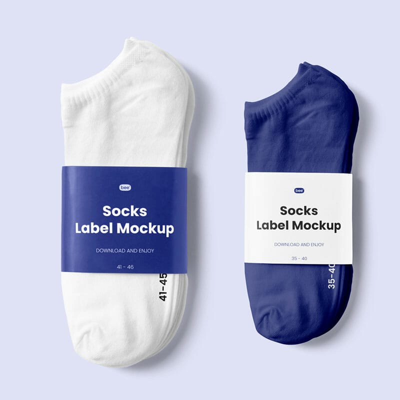 Free Socks With Label Mockup PSD