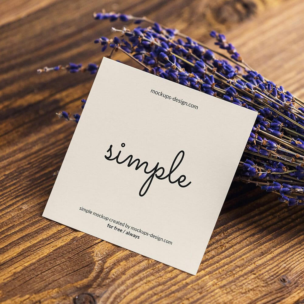 Free Square Flyer With Lavender Mockup