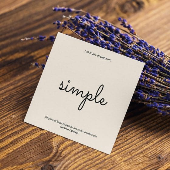 Free Square Flyer With Lavender Mockup