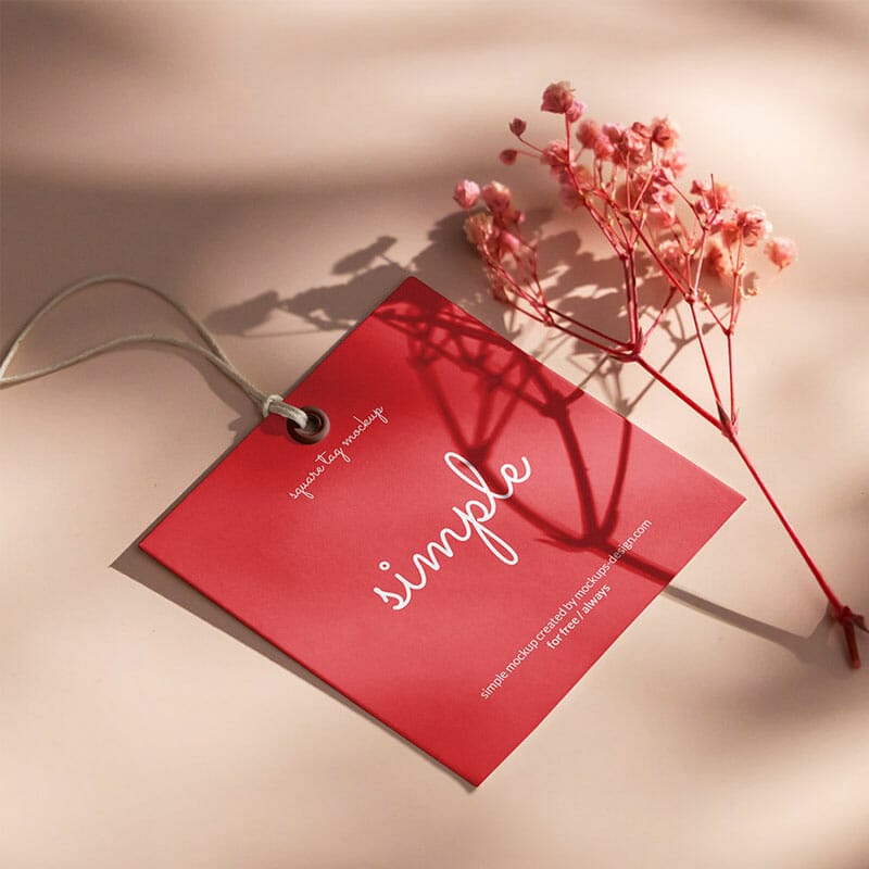Free Square Label Tag Mockup PSD