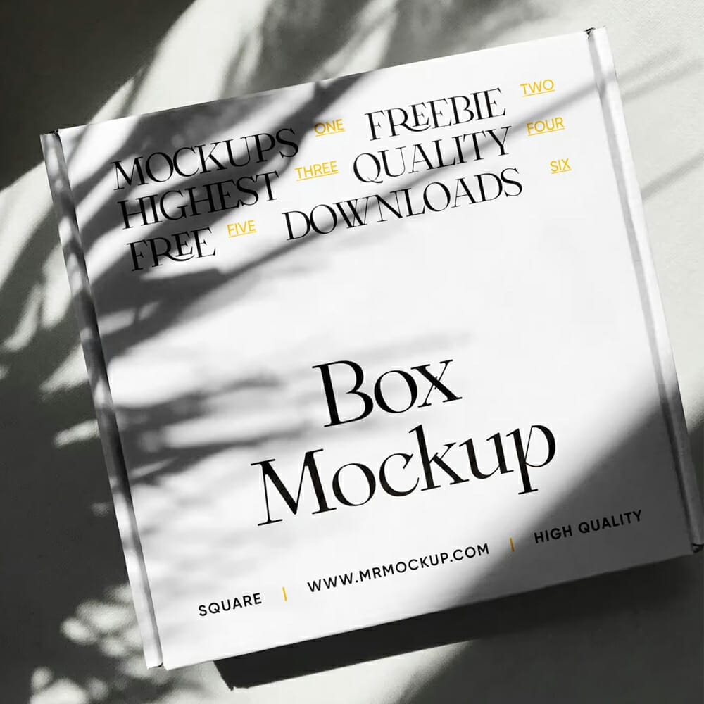 Free Square Package Mockup PSD