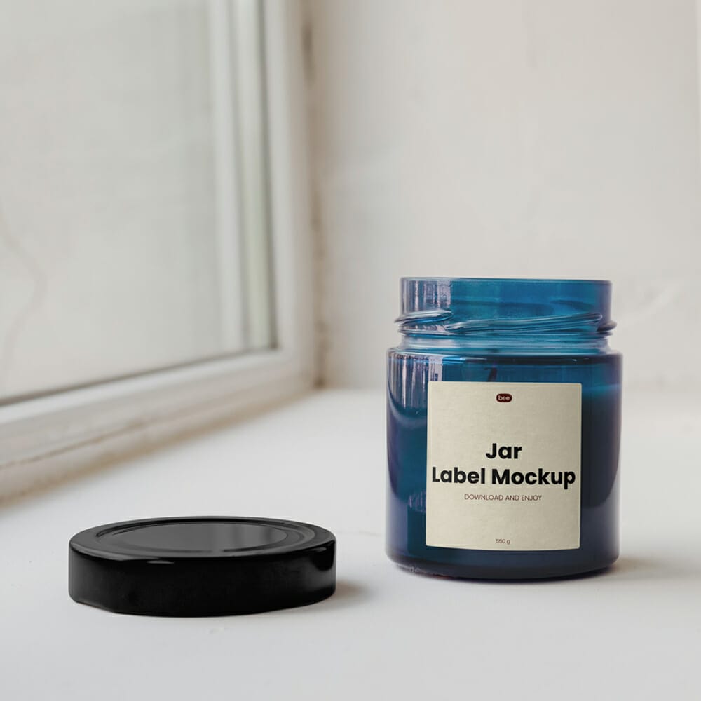 Free Standing Jar Label Mockup PSD