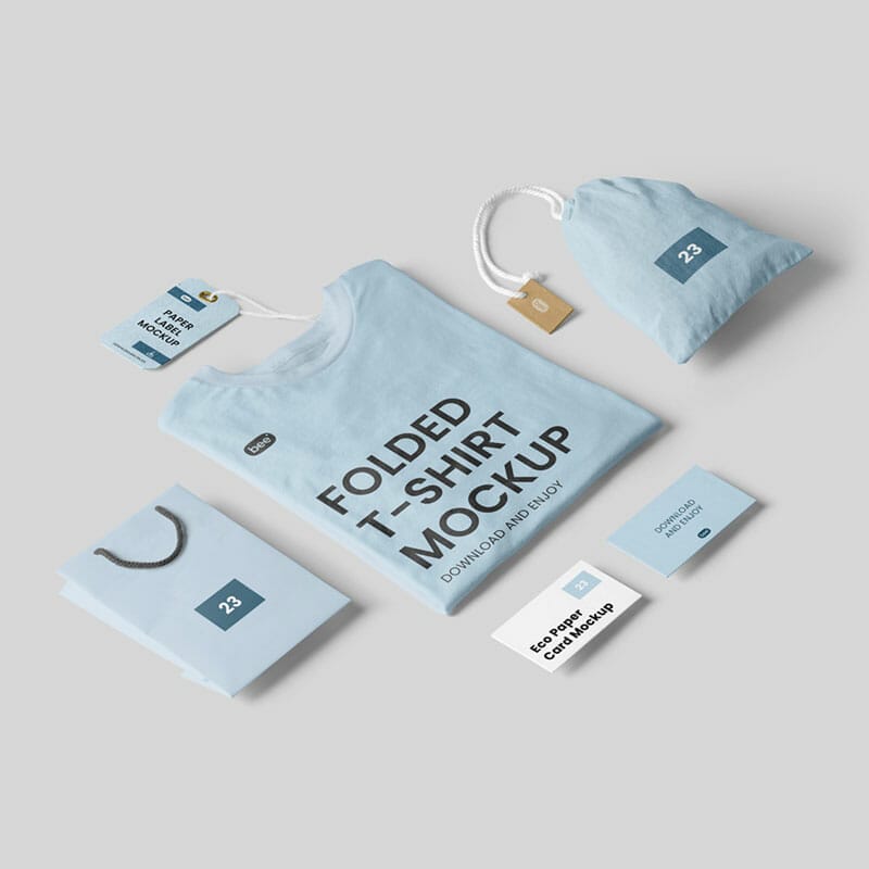 Free T-Shirt And Bag Mockups PSD