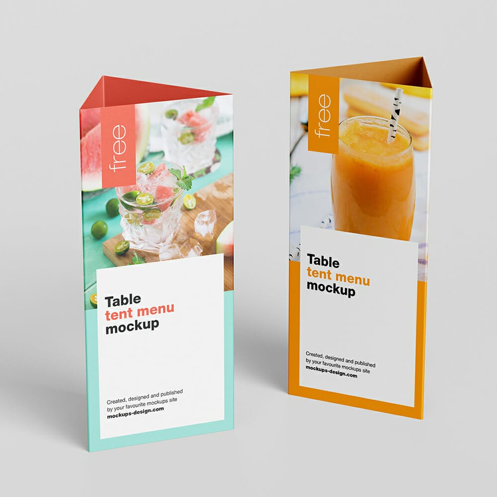 Free Table Tent Mockup PSD