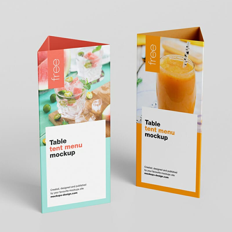 Free Table Tent Mockup PSD