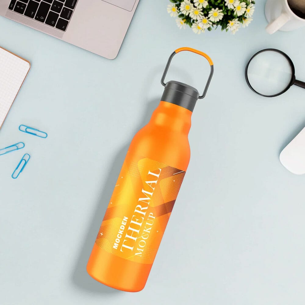 Free Thermos Mockup PSD Template