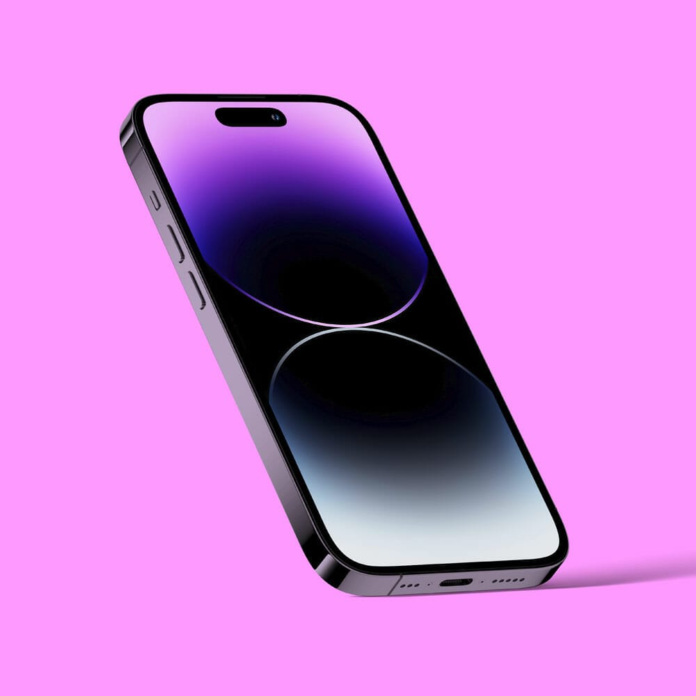 Free Top View iPhone 14 Pro Mockup PSD