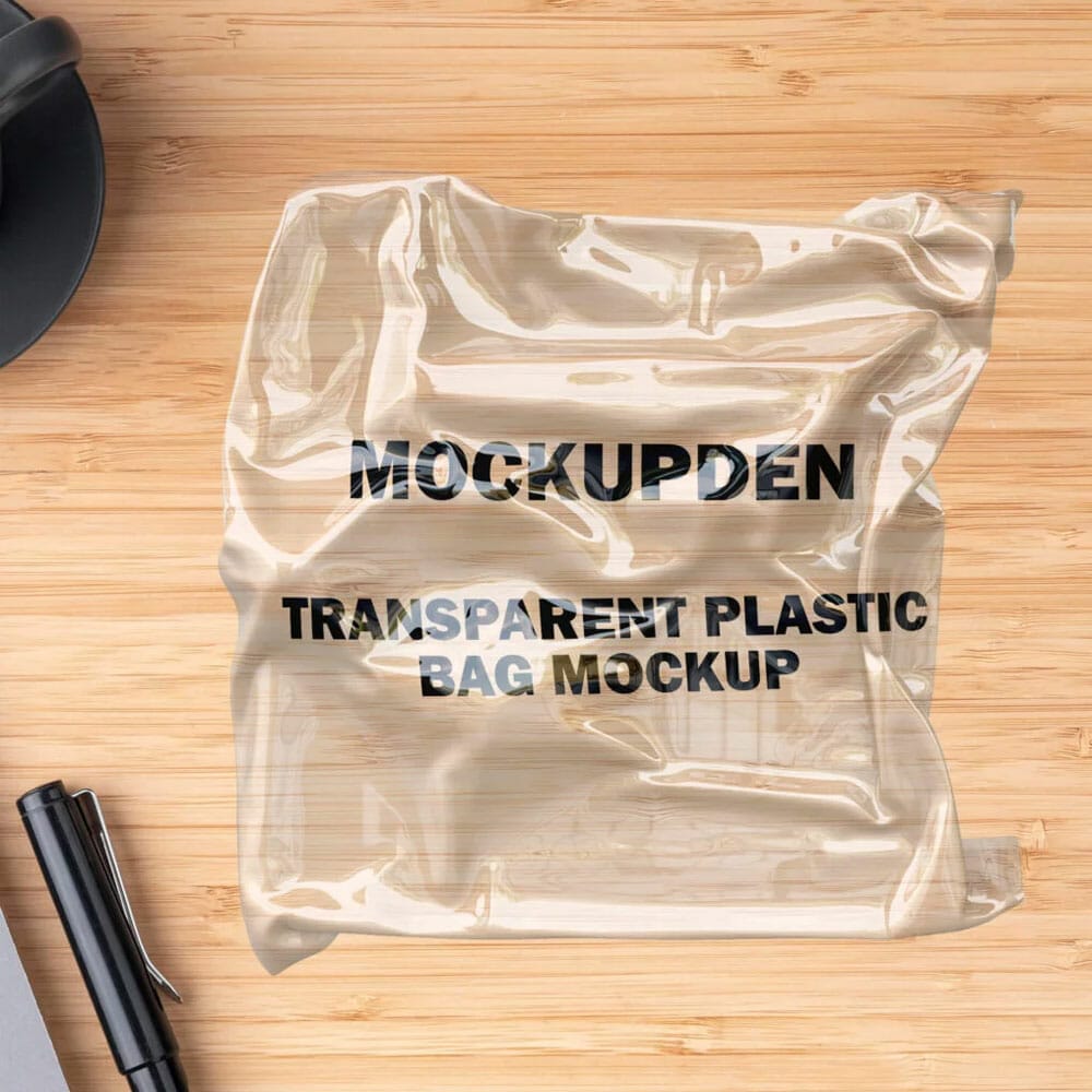 Free Transparent Plastic Bag Mockup PSD Template