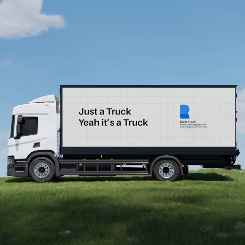 Free Truck Animated Mockup PSD