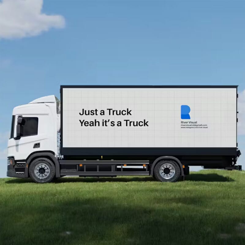 Free Truck Animated Mockup PSD