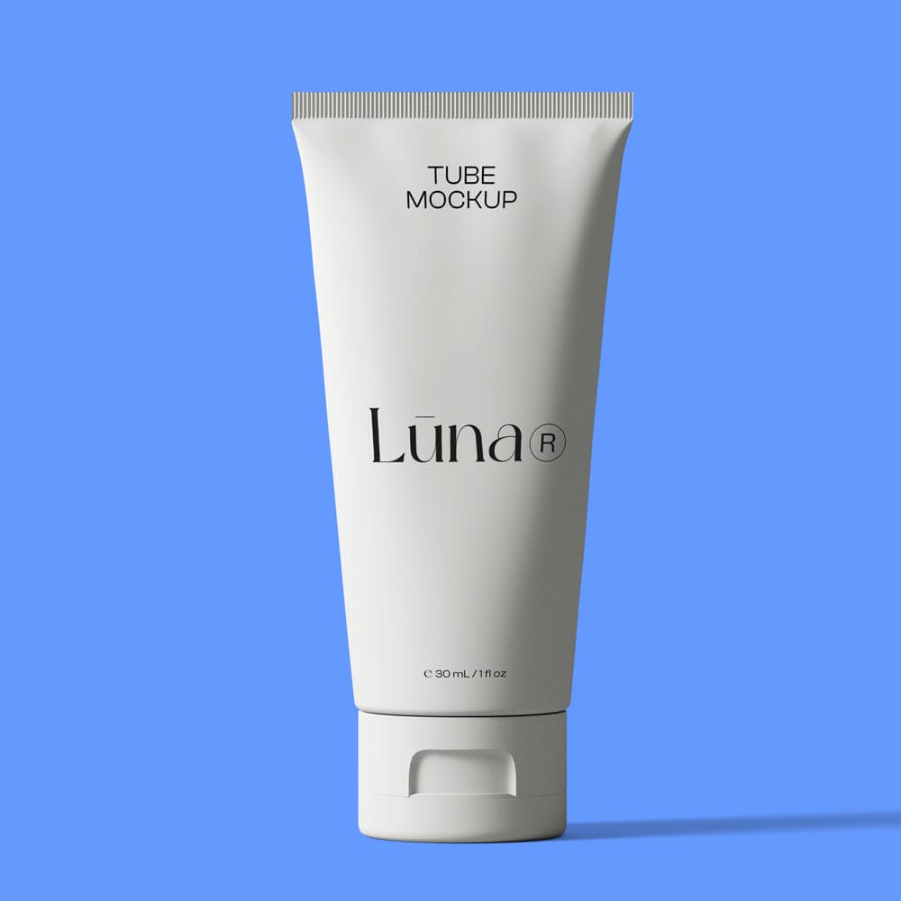 Free Tube Front View Mockup PSD