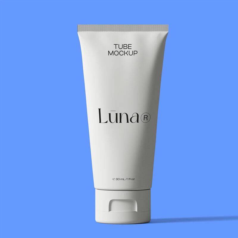 Free Tube Front View Mockup PSD