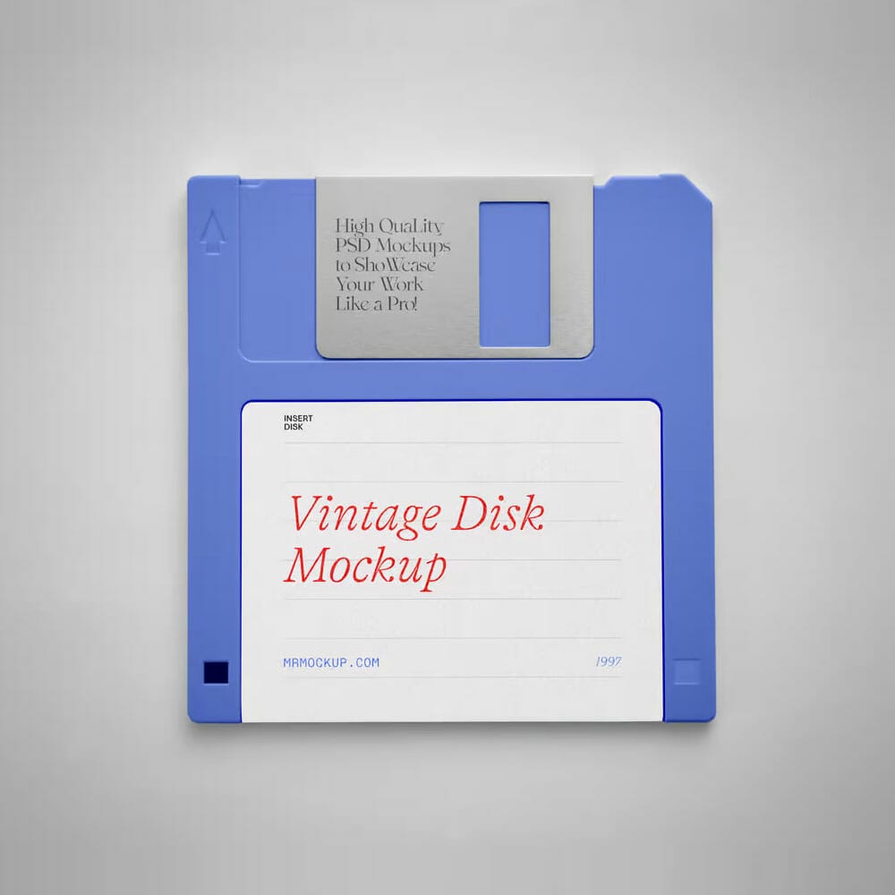 Free Vintage Disk Mockup PSD