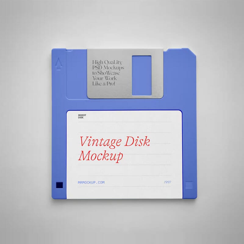 Free Vintage Disk Mockup PSD » CSS Author