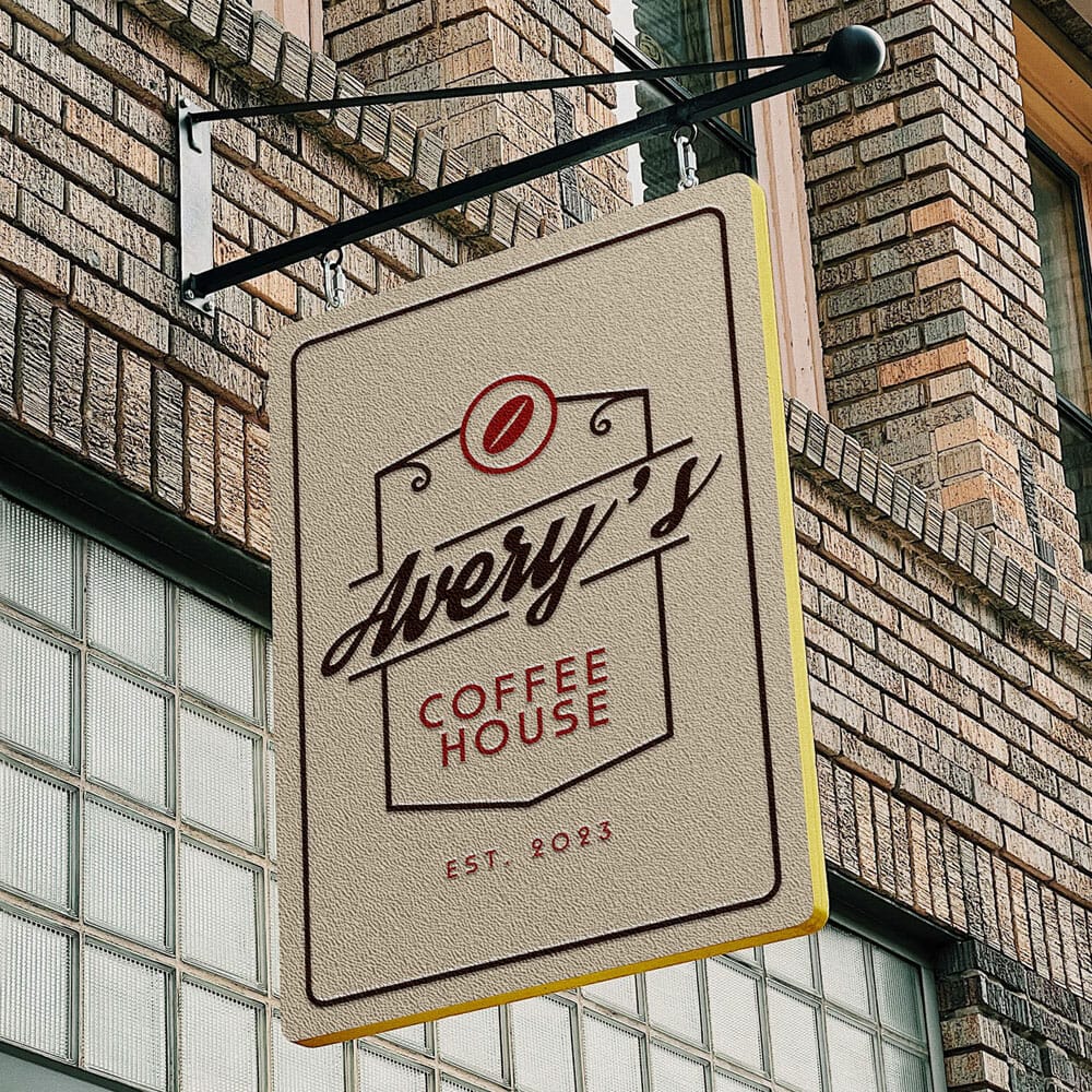 Free Wall Mounted Classic Sign Mockup PSD