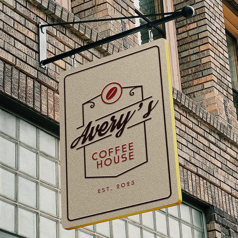 Free Wall Mounted Classic Sign Mockup PSD